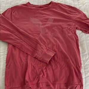 American Eagle Outfitters Men's Coral Long Sleeve Tee
